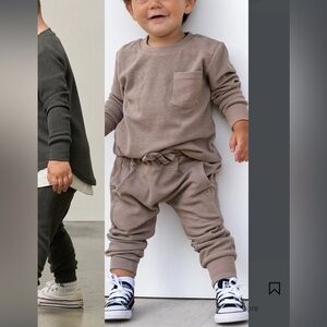 Little Bipsy Tan Waffle Knit Kids Matching Set